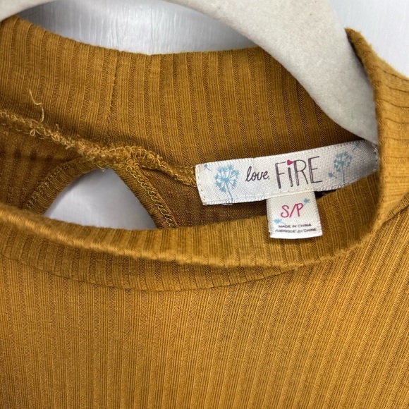 Love Fire Goldenrod Ribbed Long Sleeve Drop Waist Dress | Size Small - Picture 8 of 10